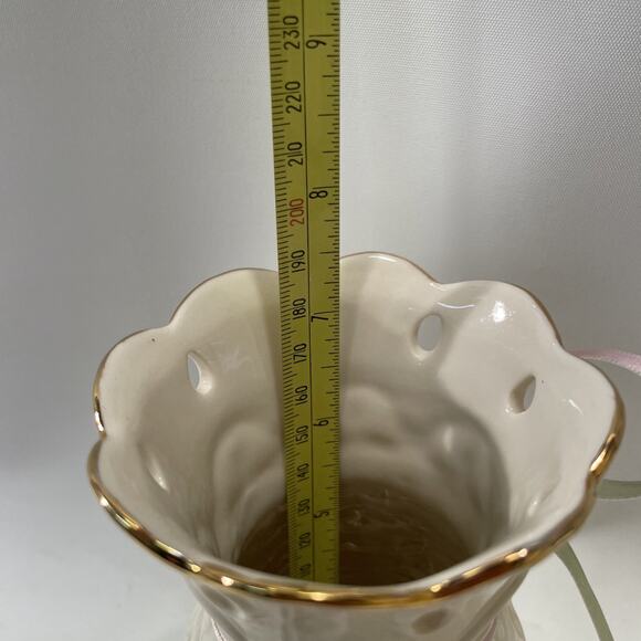 Lenox Love Notes Loved Bud Ceramic Vase with Charm 7 1/2” Tall - Picture 9 of 10